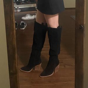 Giani bini over the knee black suede boots size 8.5